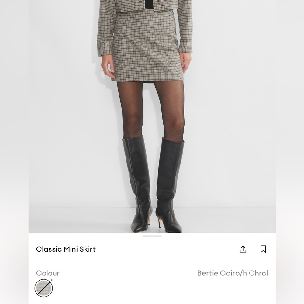 Classic mini skirt- Houndstooth - Aritzia